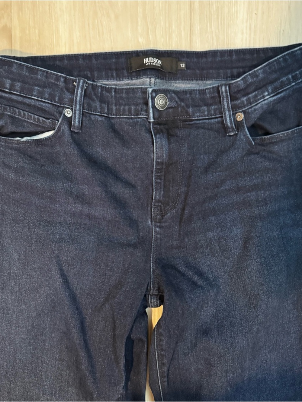 Hudson high rise straight jeans dark wash blue denim size 12 - Picture 3 of 13
